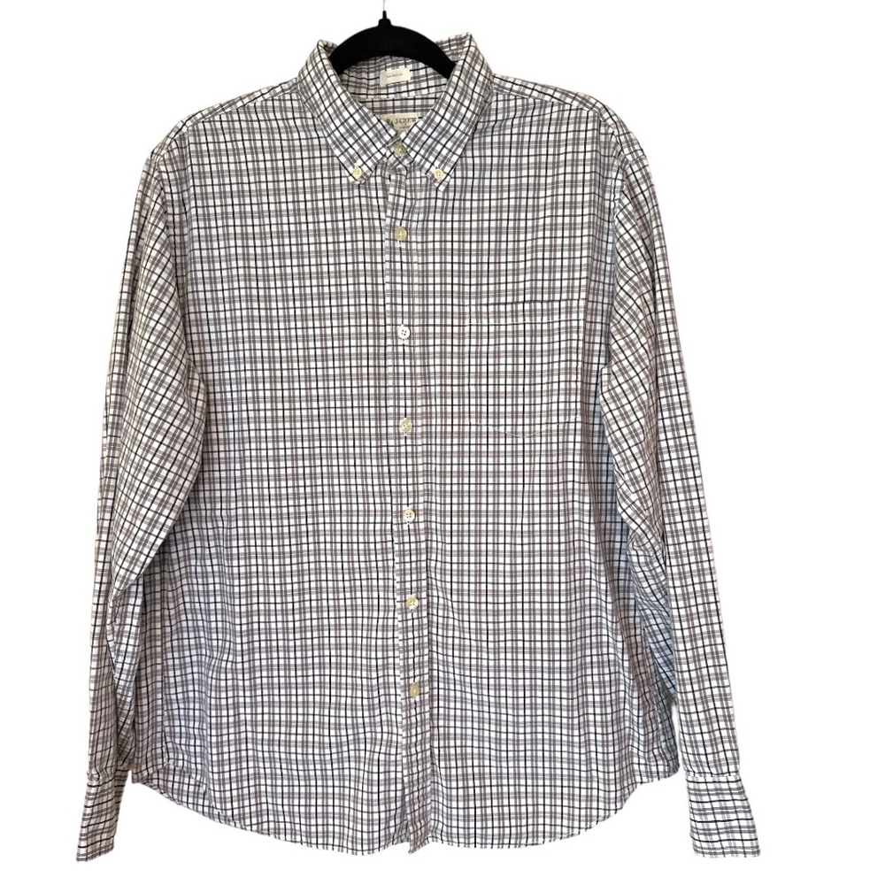J Crew Tailored Fit Shirtings Washed Casual Button Up Shirt Large